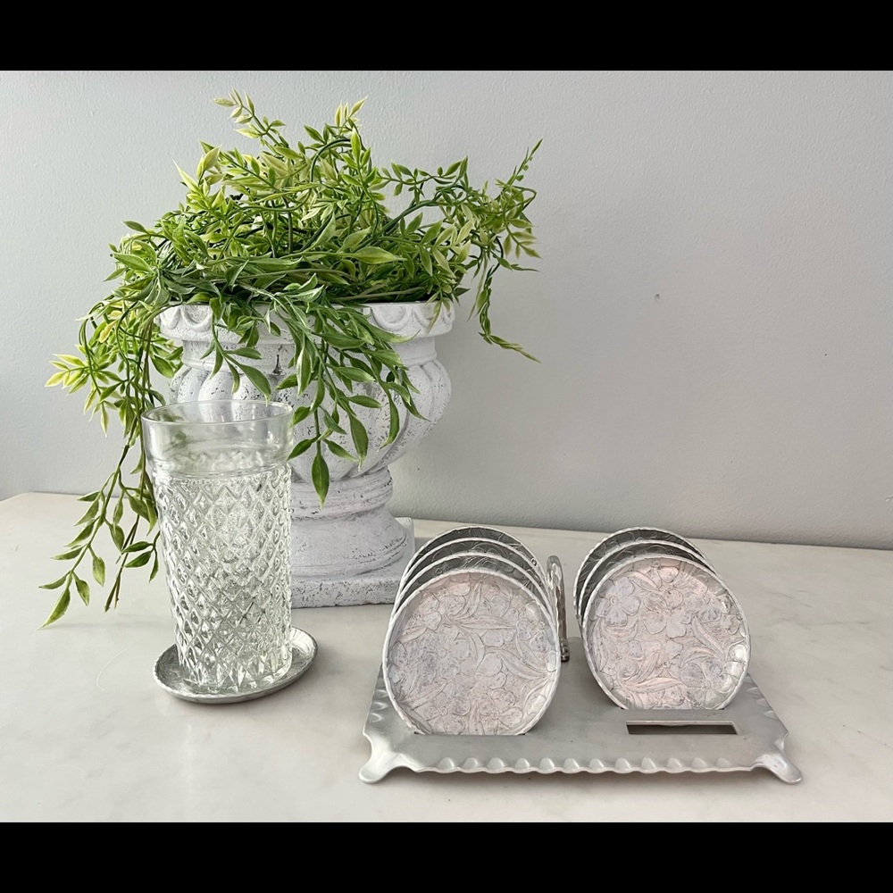 Mid-Century Everlast Forged Aluminum Coaster Set